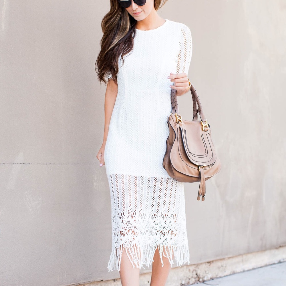 J.O.A. Crochet Midi Dress
